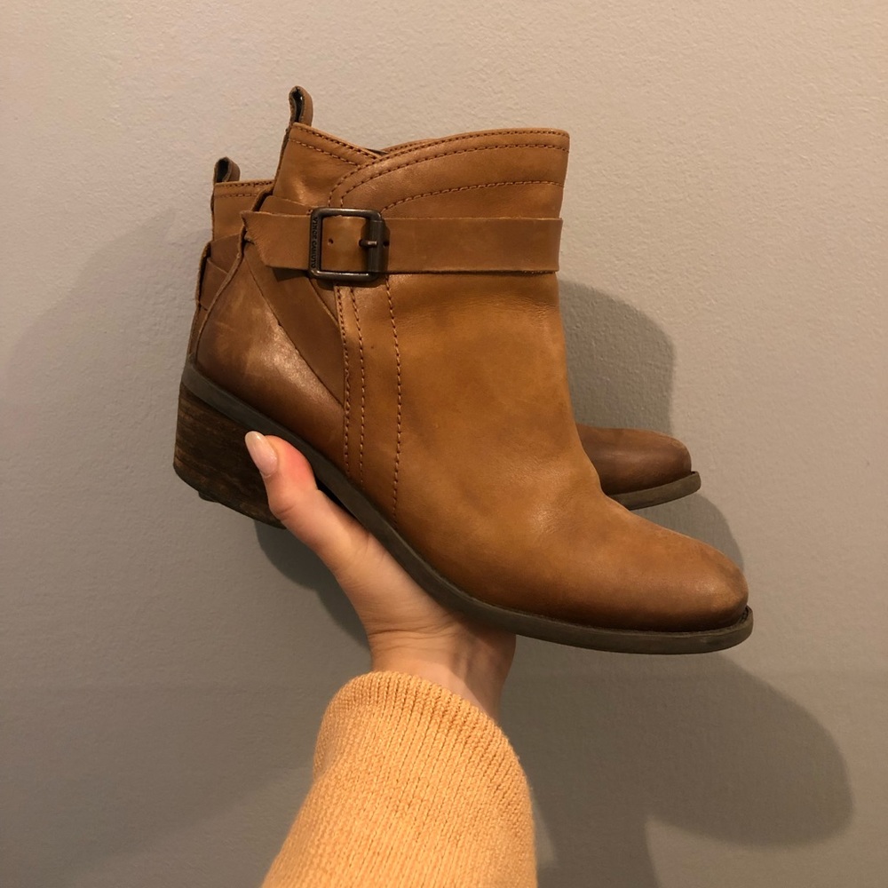 Vince Camuto Cognac Ankle Booties